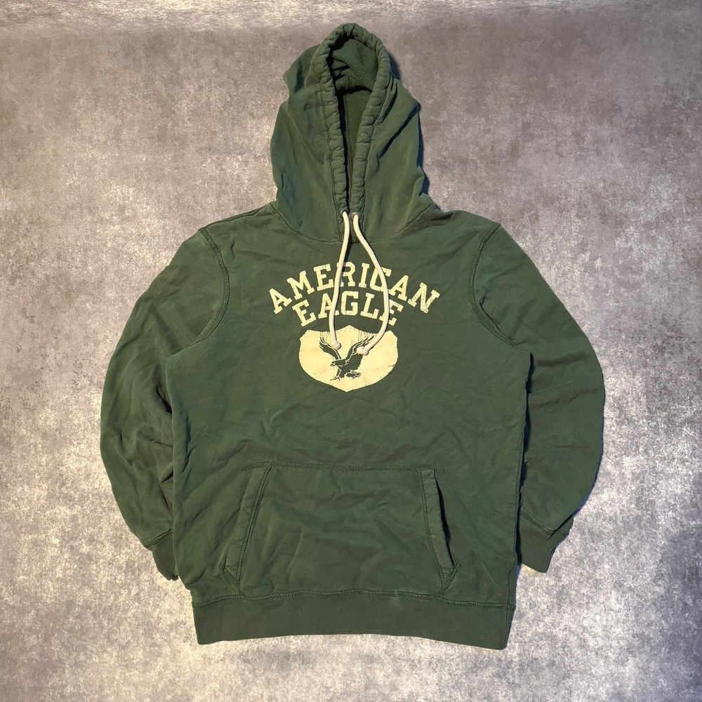 Vintage American Eagle‎ Outfitters Vintage Graphic Hoodie Green Mens Size Medium